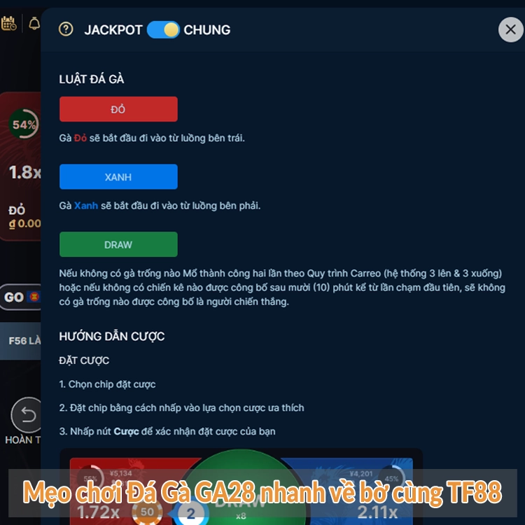 Mẹo chơi Đá Gà GA28 nhanh về bờ cùng TF88